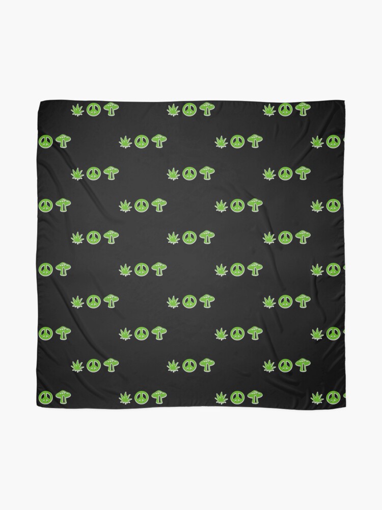 Alternate view of Marijuana Peace Mushrooms Scarf