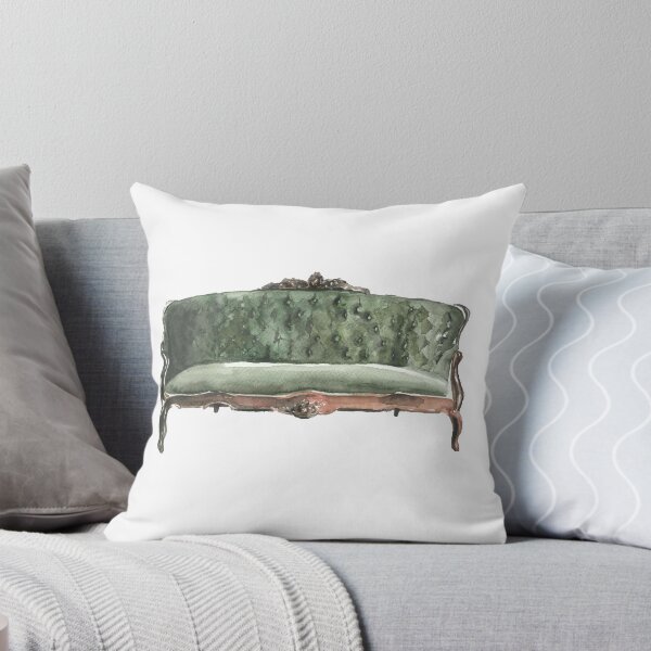 Item preview, Vintage green sofa made by watercolour  designed and sold by xeniialunina.