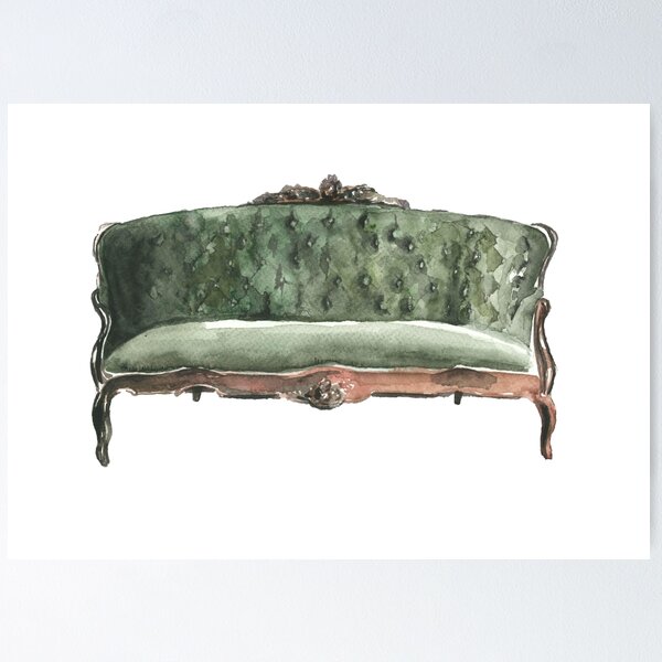 Artikel-Vorschau von Vintage grünes Sofa von Aquarell gemacht, designt und verkauft von xeniialunina.