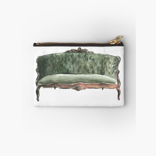 Artikelvorschau, Vintage grünes Sofa von Aquarell gemacht entworfen und verkauft von xeniialunina.
