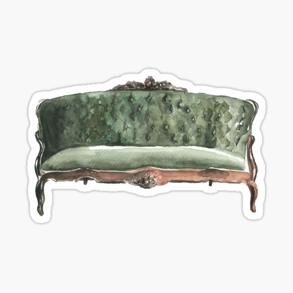 Artikel-Vorschau von Vintage grünes Sofa von Aquarell gemacht, designt und verkauft von xeniialunina.
