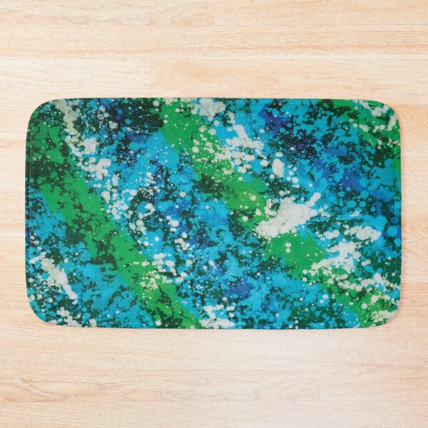 Item preview, Splatter Abstract Print in Turquoise, Green and Blue designed and sold by Leslie Rogers Todder.