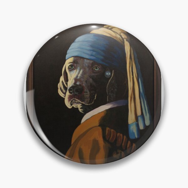Item preview, WEIMARANER WITH PEARL EARRING designed and sold by tomAartist.
