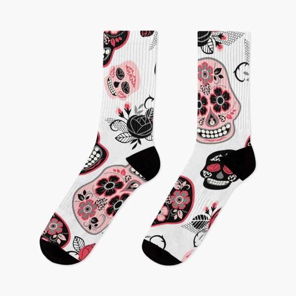 Item preview, Day of the Dead Sugar Skull Pink and Red Pattern designed and sold by Mexikawaii.
