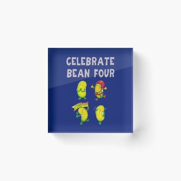 Item preview, Happy 4th Birthday card - Celebrate Bean Four designed and sold by Justbeanhappy.