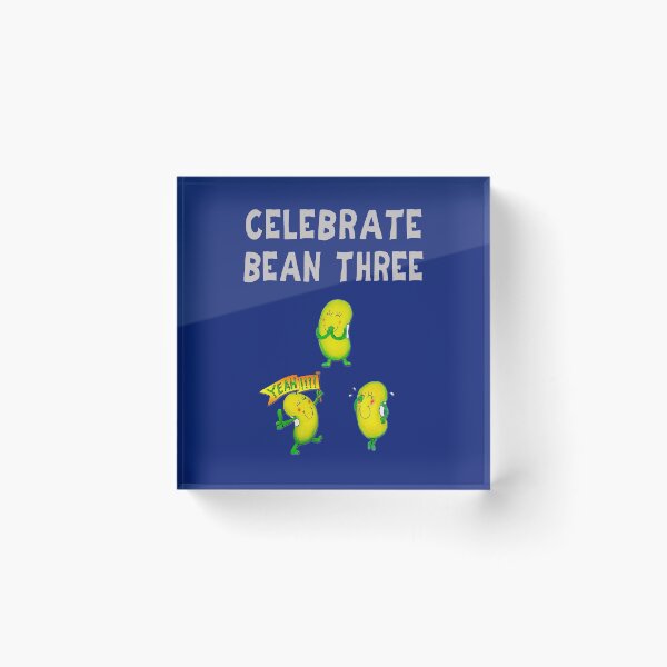 Item preview, Happy 3rd Birthday card - Celebrate Bean Three designed and sold by Justbeanhappy.