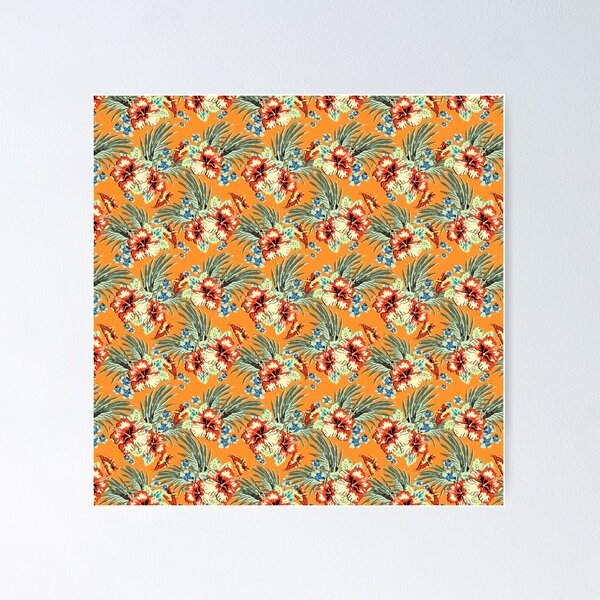 Aperçu de l'œuvre Hibiscus Tropical Pattern Tropical Paradise créée et vendue par mythandframe.