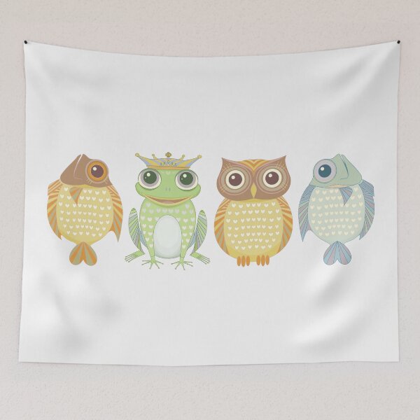 Item preview, Fish Frog Owl Fish designed and sold by Jean Gregory Evans.