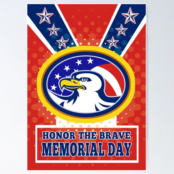 Artikelvorschau, American Eagle Memorial Day Poster Greeting Card entworfen und verkauft von patrimonio.