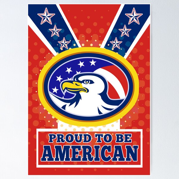 Artikelvorschau, American Proud Eagle Independence Day Poster Greeting Card entworfen und verkauft von patrimonio.