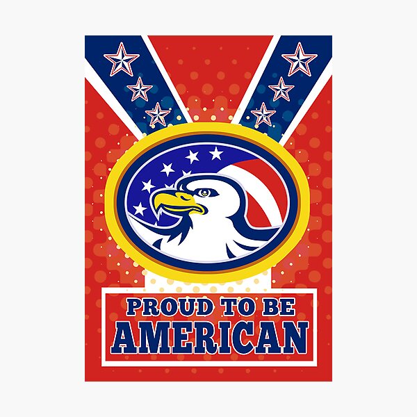 Aperçu de l'œuvre American Proud Eagle Independence Day Poster Greeting Card créée et vendue par patrimonio.