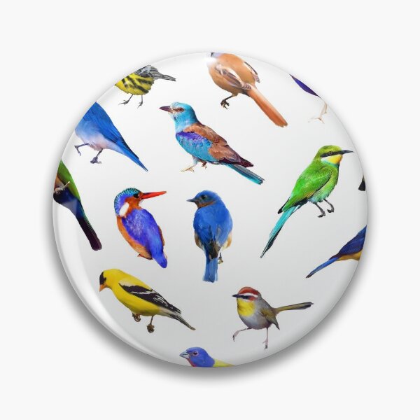 Item preview, Brilliant Birds II on White Background designed and sold by AxeLeon Patterns.