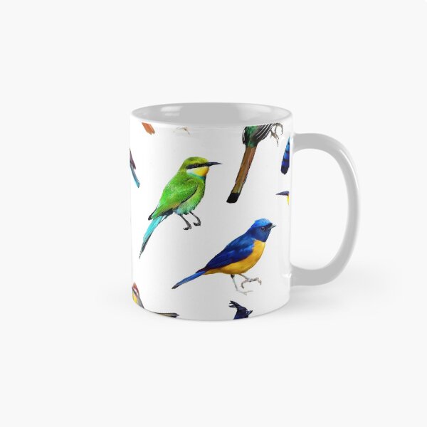 Item preview, Brilliant Birds II on White Background designed and sold by AxeLeon Patterns.
