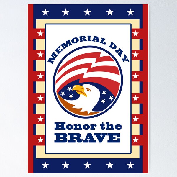 Artikelvorschau, American Eagle Memorial Day Poster Greeting Card entworfen und verkauft von patrimonio.