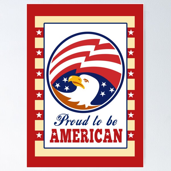Artikelvorschau, American Proud Eagle Independence Day Poster Greeting Card entworfen und verkauft von patrimonio.