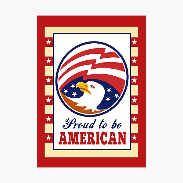 Artikelvorschau, American Proud Eagle Independence Day Poster Greeting Card entworfen und verkauft von patrimonio.
