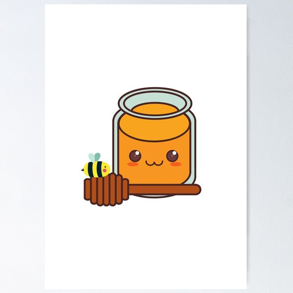 Item preview, Cute Honey Jar with Bee - Illustration designed and sold by KarolinaPaz.