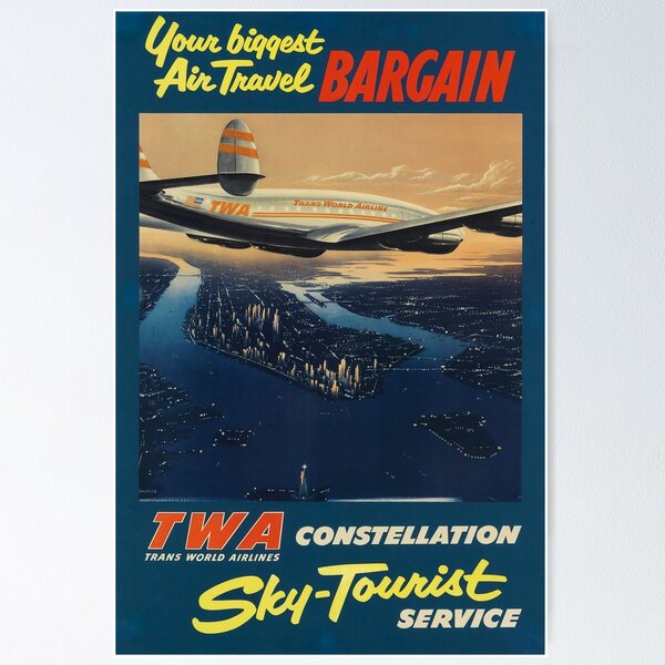 Item preview, Sky Tourist Service vintage travel poster designed and sold by stickart-marek.