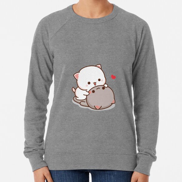 Peach and Goma Mochi Cat Love Lightweight Sweatshirt