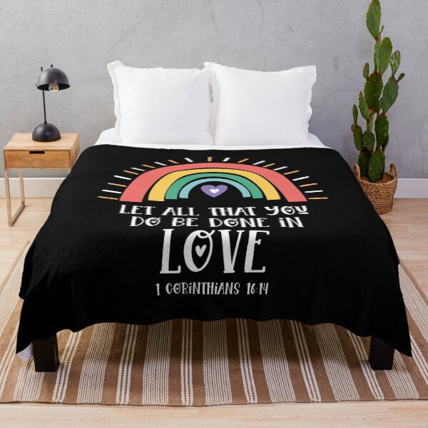 Item preview, Boho Rainbow Bible Verse Let All That You Do Be Done In Love 1 Corinthians 16:14 designed and sold by brightandbold.