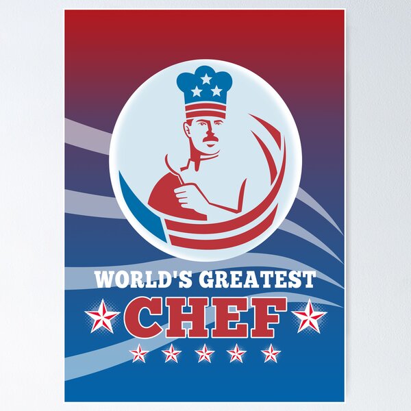 Item preview, World's Greatest American Chef Greeting Card Poster designed and sold by patrimonio.