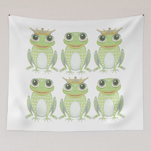 Item preview, 3 Crowned Frogs and 3 Crownless Frogs designed and sold by Jean Gregory Evans.