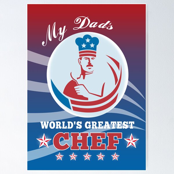Item preview, World's Greatest Dad Chef Greeting Card Poster designed and sold by patrimonio.
