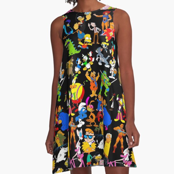 cartoon nostalgia A-Line Dress