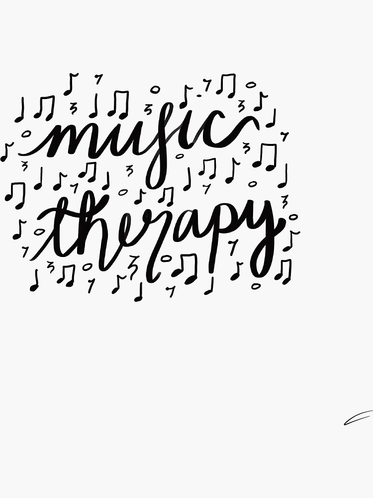 "music therapy" Sticker by anissawiant Redbubble