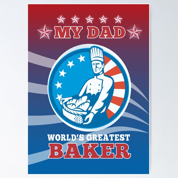 Item preview, My Dad World's Greatest Baker Greeting Card Poster designed and sold by patrimonio.
