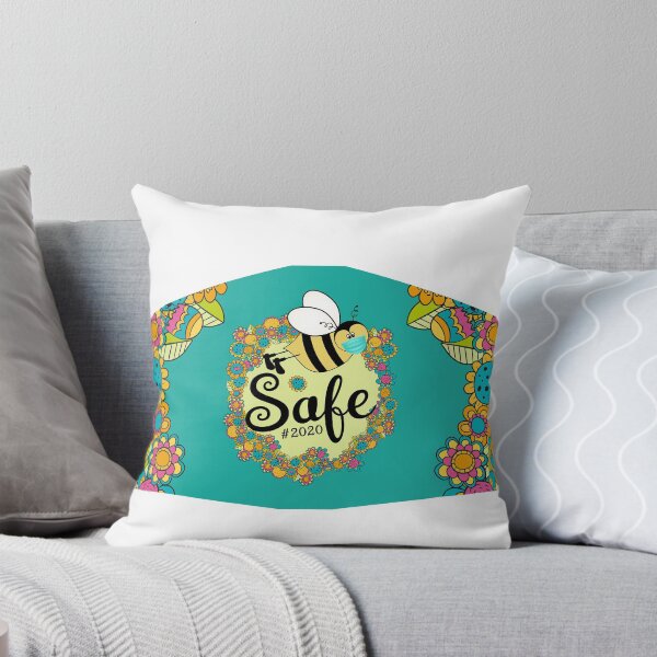 Item preview, Bee Safe #2020 Design Face Mask - Cute Honey Bee and Flowers Print Design designed and sold by TrendingNow33.