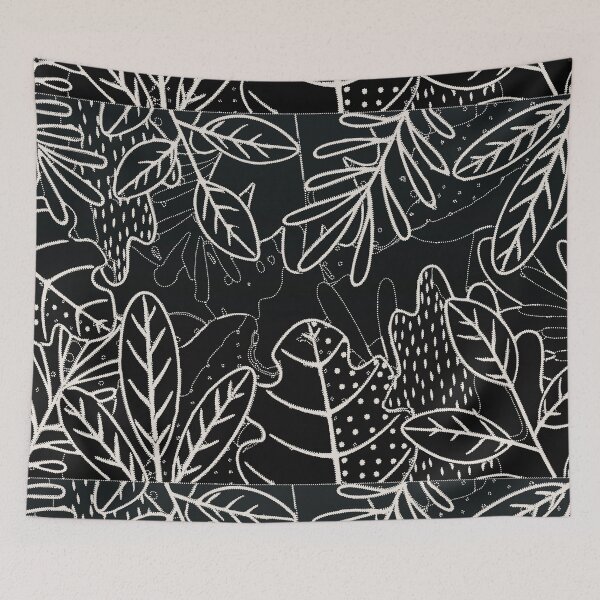 Item preview, Summer Tropical Black Floral Print designed and sold by Rafa_Borroto  -.