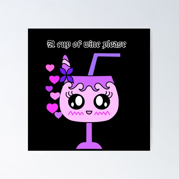 Item preview, Kawaii Unicorn Red Wine Love Drinks designed and sold by Washyourhandss.