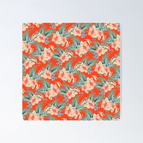 Aperçu de l'œuvre Hibiscus Tropical Pattern Tropical Paradise créée et vendue par mythandframe.