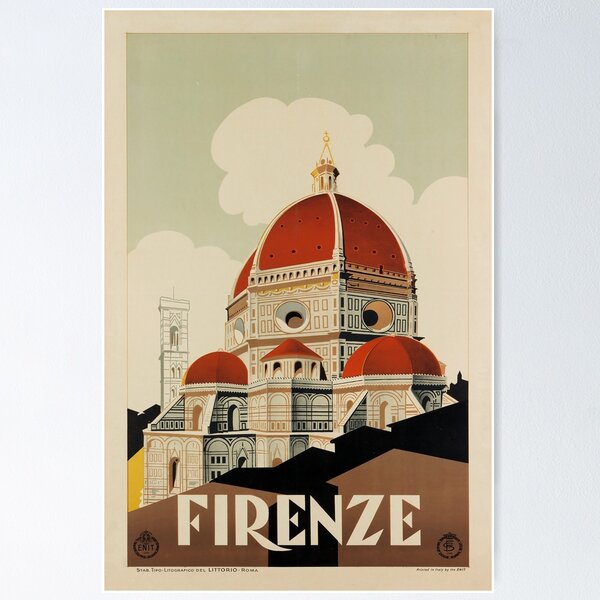 Item preview, ENIT Firenze vintage travel poster designed and sold by stickart-marek.