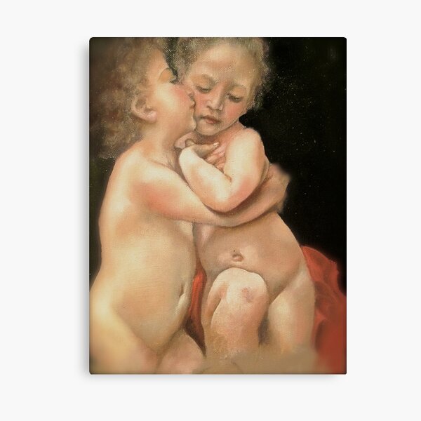 Bouguereau's "Primo Bacio" (part) Canvas Print