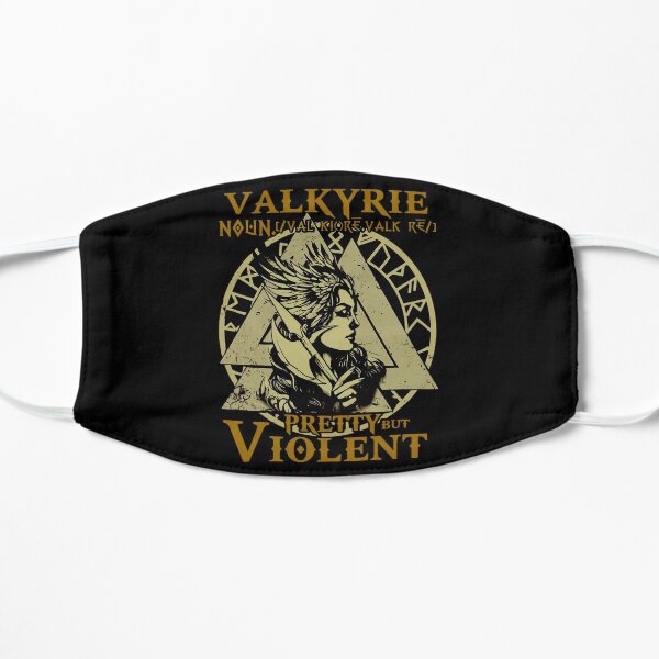 Viking Shirts Valkyrie Pretty But Violent T-Shirt Gift For Men And Women, Dad, Father Day Flat Mask