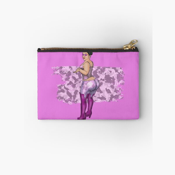 Item preview, Pink camouflage fetish girl pin-up designed and sold by PinUpsandPulp.