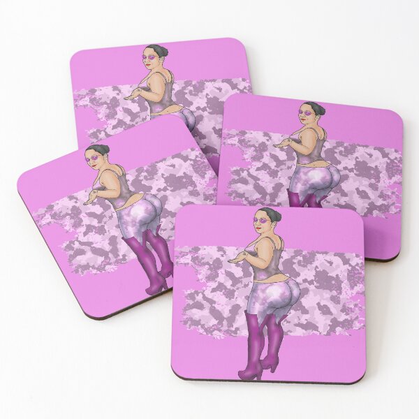 Item preview, Pink camouflage fetish girl pin-up designed and sold by PinUpsandPulp.