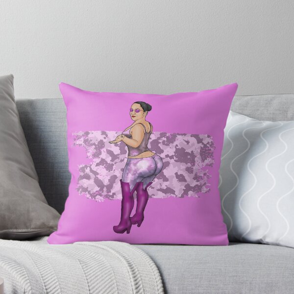 Item preview, Pink camouflage fetish girl pin-up designed and sold by PinUpsandPulp.