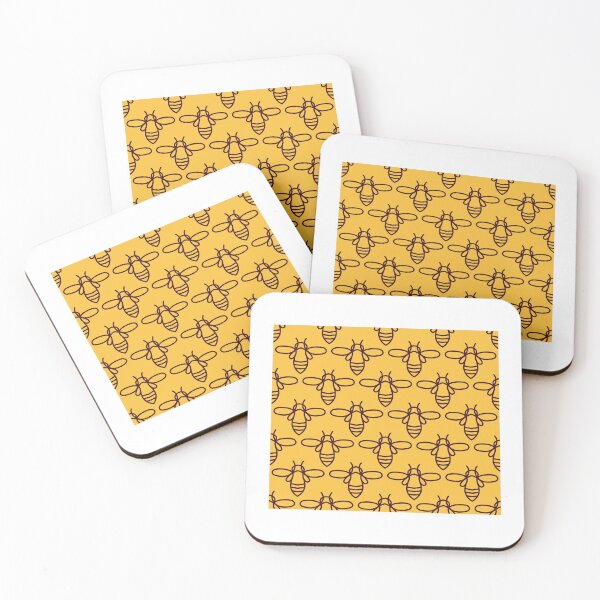 Item preview, Yellow Minimalist Bee Pattern designed and sold by Mexikawaii.