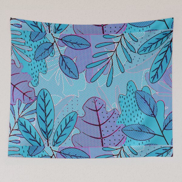Item preview, Summer Tropical Blue Floral Print designed and sold by Rafa_Borroto  -.