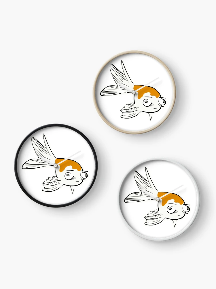 Thumbnail 3 of 4, Clock, Derpy Goldfish designed and sold by SubtleSplit.