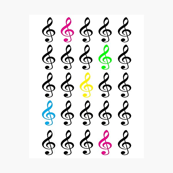 Item preview, Colorful Treble Clefs designed and sold by ValeriesGallery.