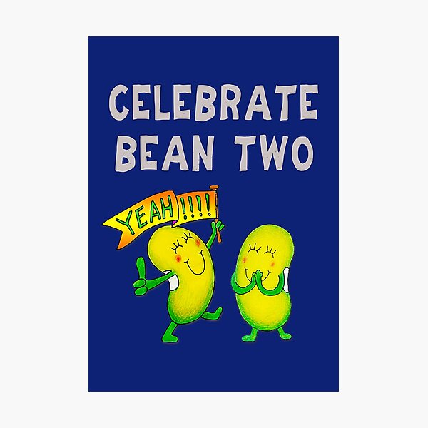 Item preview, Happy 2nd Birthday card - Celebrate Bean Two designed and sold by Justbeanhappy.