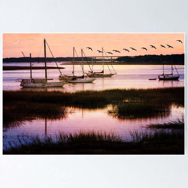 Item preview, Boats at Anchor ~ Evening Tranquility designed and sold by SummerJade.