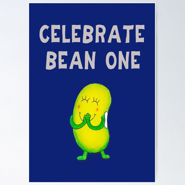 Item preview, Happy 1st Birthday card - Celebrate Bean One designed and sold by Justbeanhappy.
