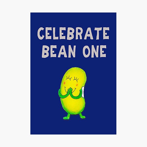 Item preview, Happy 1st Birthday card - Celebrate Bean One designed and sold by Justbeanhappy.