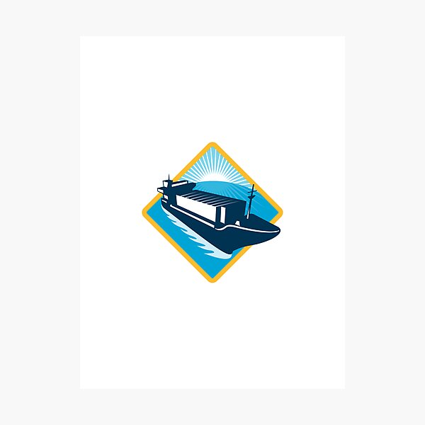 Item preview, container ship diamond retro designed and sold by retrovectors.
