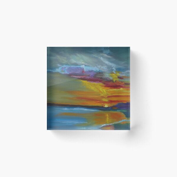Item preview, Wild Sunset. The brilliant sun sinks behind the mountain and shines reflections across the ocean and beach in all of its colorful glory.  designed and sold by jennyleeandjim.